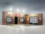 Wooden car garage 1:18 scale Miniature auto service Model car display Size 1/18