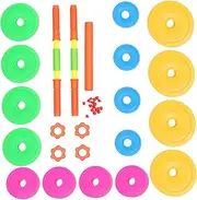 Toyvian 1Set Adjustable Weight Dumbbell for Plastic Gym for Arm Strengthening and Fun Exercise for Home Play and Fitness Activities