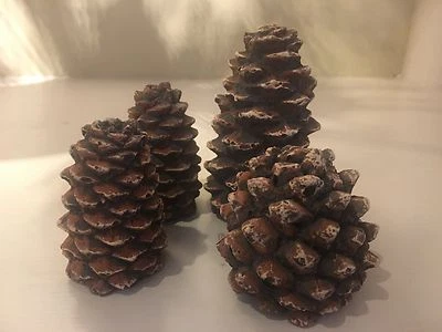 Gas Logs Decorative Ceramic Pine Cones In Assorted Sizes - Set Of 4