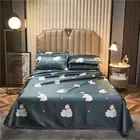Summer Cool Sleeping Mat Ice Silk Mattress Sheet with Pillowcase bed sheet set