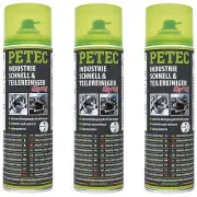 Petec 3x Industry Fast & Parts Cleaner Spray Acetone 500ml
