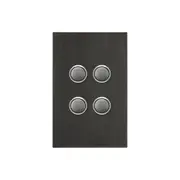 Clipsal Saturn Series Switch 4 push button Horizon Black - 4064PB-HB