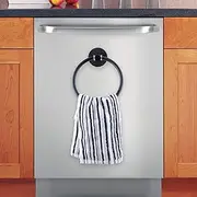 Magnetic Towel Holder Towel Ring Towel Hook Hanger for Refrigerator, Kitchen Stove, Oven, Dishwasher, Sink, Washing Machine, Black