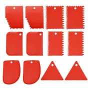 12 Pcs Plastic Clay Scraper, 2 Set Pottery Tools Soft Scraper, Red