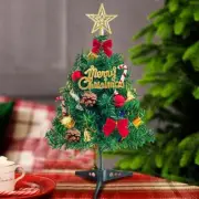 Mini Christmas Tree With LED Lights Ornament Desktop Decor 19.5" Small Xmas~&