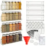 Talented Kitchen 4 Stainless Steel Spice Racks Wall Mount Organizer, 2 Styles