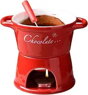 Chocolate Fondue Mug Set Ceramic Chocolate Fondue Mug Chocolate Melting Cup Tea Light Fondue Pot for Parties and Dipping Sweets, Fruit Or Biscuits