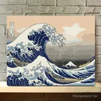 在飛比找蝦皮購物優惠-diy 數字油畫 定製照片 油畫 浮世繪神奈川衝浪 diy數