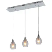 Bailey LED 3L Bench Glass Pendant Lights Clear | Marden Designer