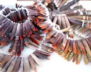 15" Singing beads GRADUATED long tusk spike OCEAN life creature sea stick plant
