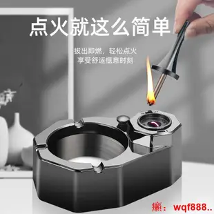 【小七嚴選】百誠男士新品油電混合充電打火機煙灰缸煤油點火創意桌面擺件煙缸