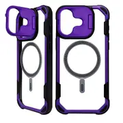 For iPhone 16 Case, Lens Holder, Compatible with MagSafe Acrylic Cover, Purple