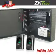 ZKTeco inbio 260 Access Control kit 2 Door + biometric readers zk, TCPIP RS485.