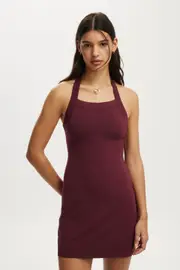 [Cotton On Women] Cotton On Women - Hailey Halter Mini Dress - Sour cherry L SOUR CHERRY