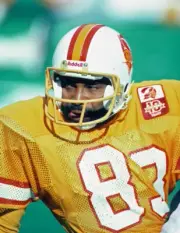 Wide receiver Theo Bell Tampa Bay Buccaneers looks on from the fie- Old Photo