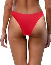 [Aqua Eve] Women Cheeky Bikini Bottom Brazilian High Cut Swim Bottom Low Rise Bathing Suit Bottom