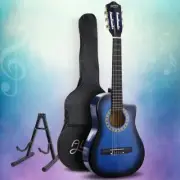 Acoustic Classical Guitar Cutaway Wooden 34" Inch Lacquer Finish With Bag Capo