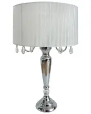 Lalia Home Trendy Romantic Sheer Shade Table Lamp With Hanging Crystals