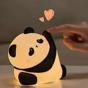 Cute Night Light, LED Squishy Novelty Animal Night Lamp, Silicone 3 Level Dimmable Nursery Nightlight for Desk Decor, Funny Gifts Stuff for Boys Girls Baby, White Elephant Gifts (Kungfu Panda)