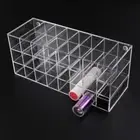 Clear Acrylic Lip Gloss Holder 24 Slots Lipstick for Case Display Stand Storage