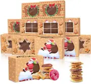 12PCS Cookie Boxes with Window, New Year Holiday Cookie Boxes for Gift Giving