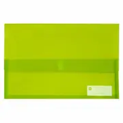 Marbig Translucent Polypick Foolscap Document Wallet (Lime)