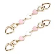 2PCS Heart Shape Extended Bag Strap Shoulder Bag Extension Chain Bag Strap Ex...