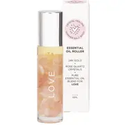 Summer Salt Body Essential Oil Roller 24K Gold Love Rose Quartz 10ml
