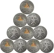 CHURYUML 10Pcs Dumpster Fire Coin Set Hilarious Medallion for Staff Appreciation Gifts Funny Office Gifts for Colleagues Going Away Gift for Coworker Humorous Workplace Decor Inspirational Gifts