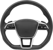Car Steering Wheel，Compatible With A5 A6 A7 S8 R8 C8 RS5 RS6 RS7 Q3 Q4 Q5 Q6 Q7 Q8 Upgraded Flat Bottom Leather Steering Wheel Assembly