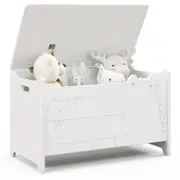 Giantex Kids Toy Box Wood Storage Chest Children Storage Box Cabinet w/Handles Home Organiser White