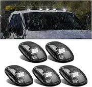 5pcs Led Solar Powered Cab Lights for Truck Solar Powered Cab Lights Wireless Solar-Powered Truck Cab LED Lights Clearance Lights Roof Lights for Trucks (WHITE)