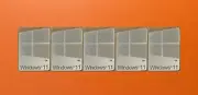 5 PCS Sticker for Window 11 Silver Color Badge Logo Decal Win 11 16mm x 23mm