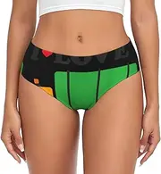 [SAAKE] I Love Garbage Trucks Print Women's Briefs XS S M L XL XXL 3XL 4XL Plus Size Briefs Bikini Ladies Underpants, Black, Medium