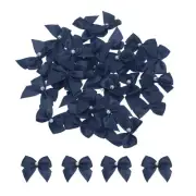 40Pcs Mini Navy Green Ribbon Bow with Pearl 1" Ribbon Flowers Applique