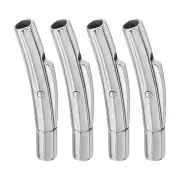 2mm Hole Column Clasps, 4Pcs Leather Cord End Clasp Connectors, Silver（4mm）