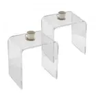 Acrylic C Shaped Side Tables Clear Lucite End Tables for Living Room Bedroom