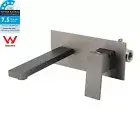 KYLINS Gun Metal Square Wall Mount Basin Mixer Laundry Vanity Tap Spout Faucet