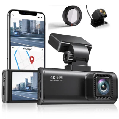 REDTIGER Front and Rear Dash Cam Dual Dash Camera With Circular Polarizing Lens
