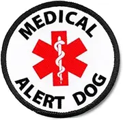 8CM / 3.12inch Medical Alert Dog Service Dog Patch, Emergency Medical Services Dog Vest Patches, Tactical Hook Loop Embroidery Patch Dog Vest Harnesses (Medical Alert)