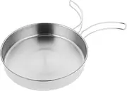 CATIEBYE Foldable Stainless Steel Non-Stick Pan Camping Cookware Outdoor Cooking Utensils Compact Frying Pot