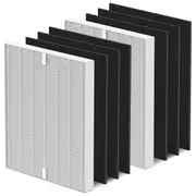 2-Pack AP-1512HH Filter Replacement for AP-1512HH and 200M Air Purifiers, HEPA Carbon Pre-Filters black white