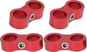 4PCS Hose Separator AN8 Automobile Oil Pipes Fixing Adapter Made of High Quality Lightweight Aluminum Alloy with Anodizing Treatment Red Color Matching Universal Design