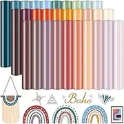 FYSUIMU 30 Sheets Boho Heat Transfer Vinyl Assorted Colors HTV Iron on Vinyl Colorful Adhesive Vinyl for Clothing Costume DIY Fabric Crafts, 12 x 10 Inch
