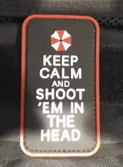 RESIDENT EVIL KEEP CALM UMBRELLA CORP- PVC PATCH - CUT & LOOP BACKING NEW ZOMBIE