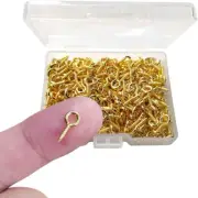 300PCS Mini Screw Eye Pin Pegs, 10 X 5Mm Hooks, Self Tapping Screws for Arts & C