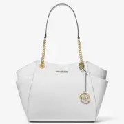 Michael Kors Jet Set Large Saffiano Leather Shoulder Bag-optic White