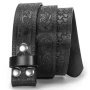 Men Women Retro Belt Strap without Buckle 1.5" Wide Classic Western Embossed ...
