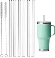 Straws for YETI 25 oz 26 oz 35 oz Straw Mug Clear Drinking Straws for YETI Tritan Clear Drinking Straws 6pcs Straws with 2 Brushes