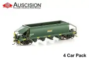 Auscision (VHW-20) VHQF Quarry Hopper, Green, Freight Australia - 4 Car Pack